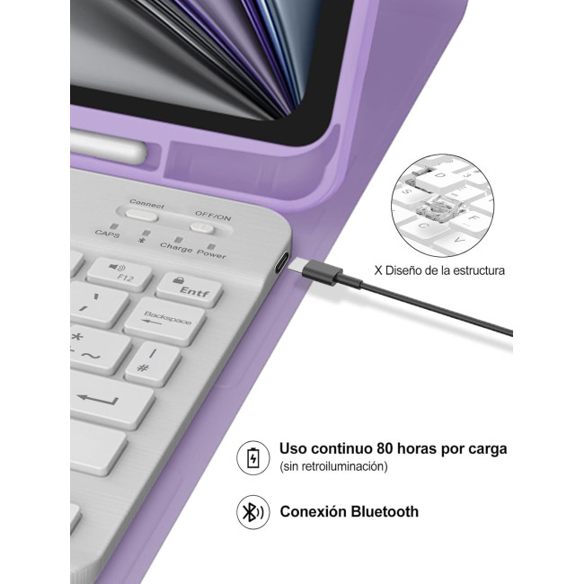 Чохол з клавіатурою WINCHKING для iPad Air 11 дюймів (M3/M2) 2025/2024, лавандовий (2152)