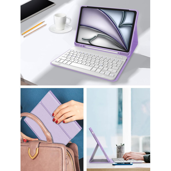 Чохол з клавіатурою WINCHKING для iPad Air 11 дюймів (M3/M2) 2025/2024, лавандовий (2152)
