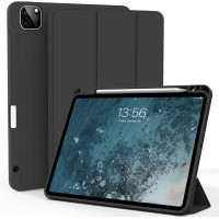 Чохол ZOYU для iPad Pro 11 дюймів 4-го/3-го/2-го покоління 2022/2021/2020 з тримачем для олівців, м'яка задня панель з ТПУ, чорний (2046)