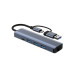 Deepfox Док-станция 2208TU, USB Type-C/Type-A, RJ45 Ethernet LAN адаптер 1000 Мбит/с (5040) № 