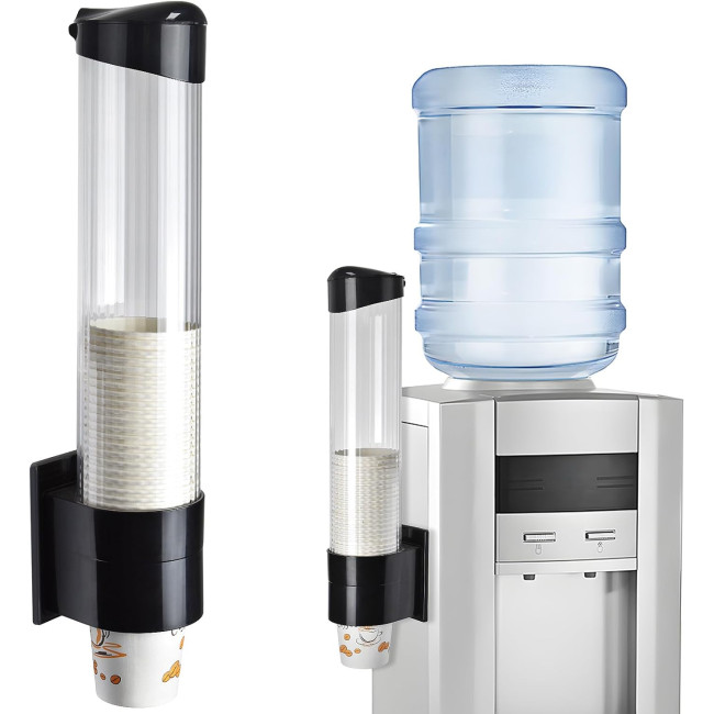 Диспенсер для чашок LBTING, висувний тримач для чашок з кулером для води, підходить для чашок з конічним або плоским дном, чорний (2075)