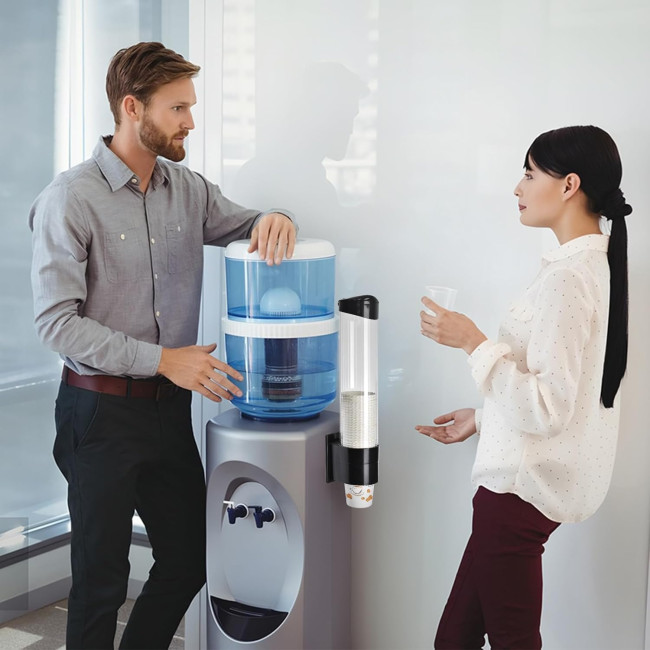 Диспенсер для чашок LBTING, висувний тримач для чашок з кулером для води, підходить для чашок з конічним або плоским дном, чорний (2075)