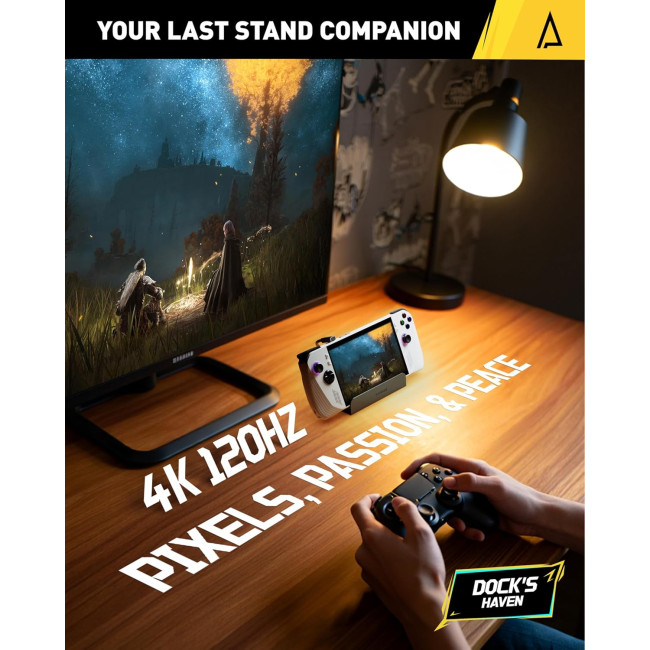 Док-станція Maxonar CDE001 6в1 для ASUS ROG Ally X/Steam Deck OLED/Legion Go/MSI Claw з HDMI 2.1, зарядка через USB-C 100 Вт, сіра (0200)