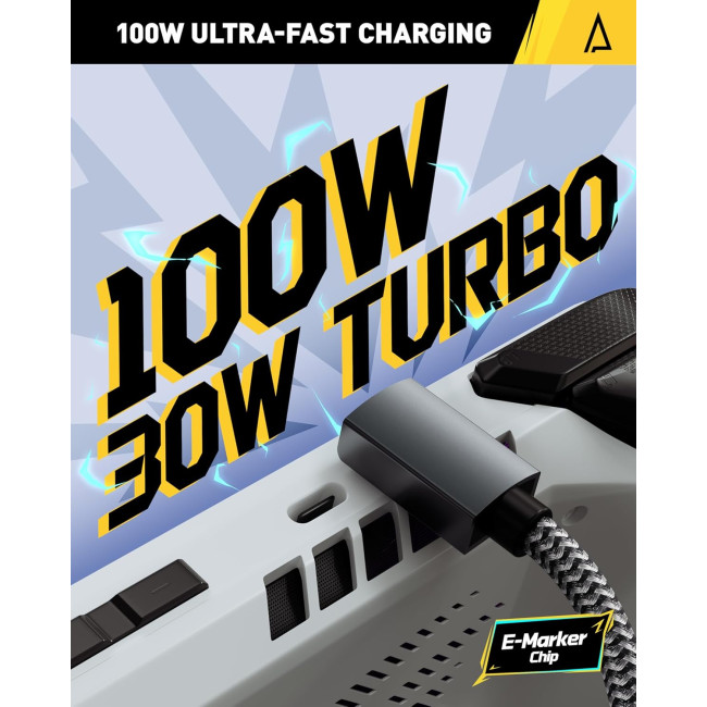 Док-станція Maxonar CDE001 6в1 для ASUS ROG Ally X/Steam Deck OLED/Legion Go/MSI Claw з HDMI 2.1, зарядка через USB-C 100 Вт, сіра (0200)