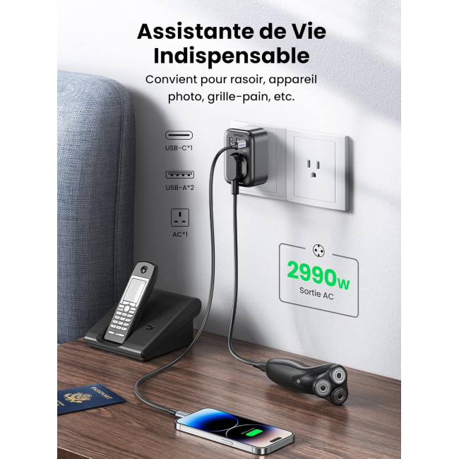 Дорожный адаптер UGREEN 30W (0020)