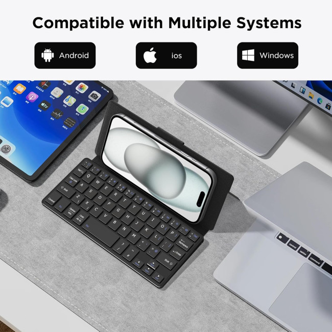 Двоканальна міні-клавіатура CACOE X6 для телефону, iPad Mini, Samsung, ультратонка, чорна (2158)