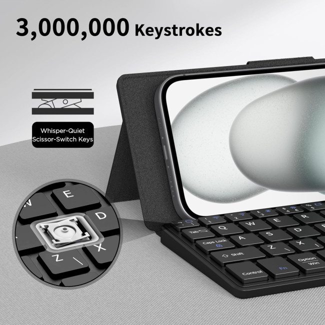 Двоканальна міні-клавіатура CACOE X6 для телефону, iPad Mini, Samsung, ультратонка, чорна (2158)