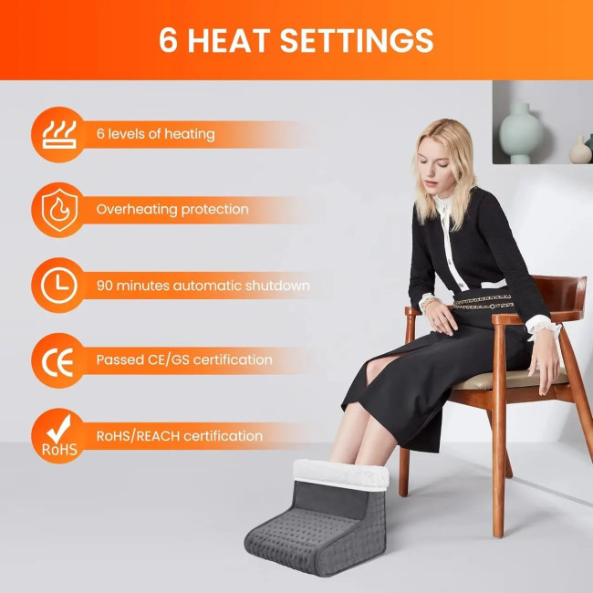 Електрична підставка для обігріву ніг Comfier, з функцією авто вимкнення, сіра (4181)