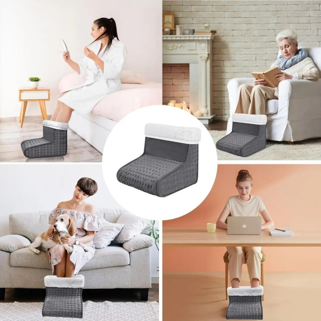 Електрична підставка для обігріву ніг Comfier, з функцією авто вимкнення, сіра (4181)