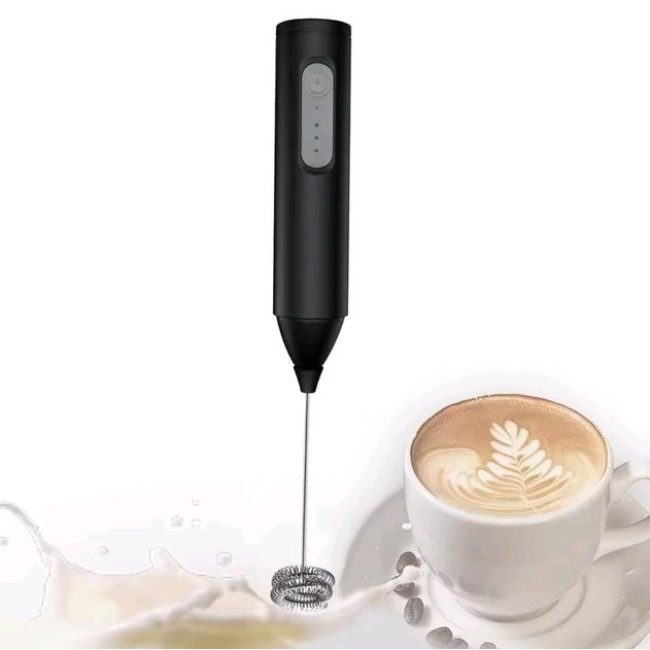 Електричний капучинатор спінювач молока, кавових напоїв Wireless Milk Frother KD-306 на акумуляторі, чорний (2103)