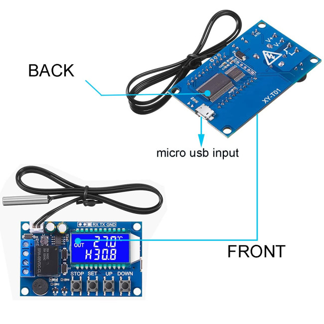 Електронний термостат Youmile XY-T01 JK-YM-476 DC 6-30V 24V від -50°C до 100°C з водонепроникним зондом NTC (0187)