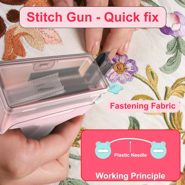 ELEOPUS Пістолет для мікростібків Stitchy TAG-001, пістолет для маркування одягу, рожевий (5128)