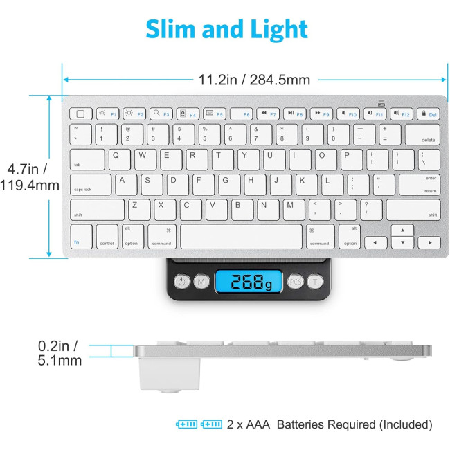 Emetok Bluetooth-клавіатура для iPad, срібляста (4191)
