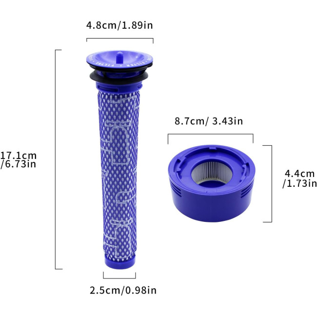 Фільтр KENSHIRE KV61 V7 V8, 4 шт., сумісний з HEPA-фільтрами Dyson V8 V8+ V7, запасні частини для фільтрів (0126)
