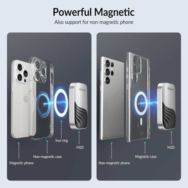 GiGimundo Портативний SSD-накопичувач M20 Magnetic SSD 512 ГБ, срібний (5083)