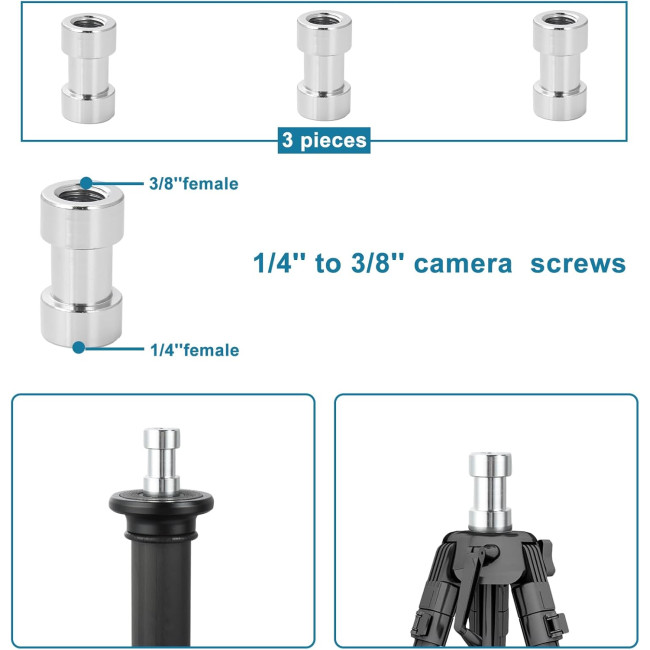 Гвинт для камери UTEBIT з адаптером 1/4 до 3/8, набір адаптерів з різьбою, 26 шт.(3046)