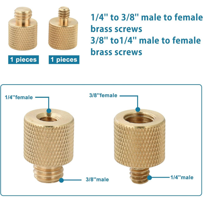 Гвинт для камери UTEBIT з адаптером 1/4 до 3/8, набір адаптерів з різьбою, 26 шт.(3046)