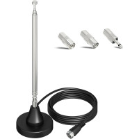 Комнатная DAB FM-радиоантенна Dictien, цифровая телескопическая антенна 75 Ом с магнитной основой и 3-метровым кабелем для приема AV-HiFi (0188)