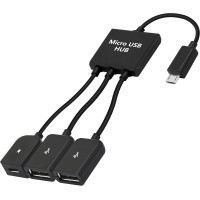 Кабель-розгалужувач YACSEJAO YAC-172 Dual Micro USB, чорний (4126)
