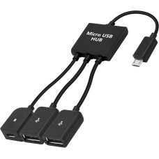 Кабель-розгалужувач YACSEJAO YAC-172 Dual Micro USB, чорний (4126)