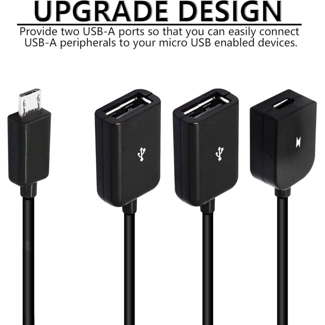 Кабель-розгалужувач YACSEJAO YAC-172 Dual Micro USB, чорний (4126)