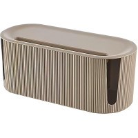 Кабельний органайзер DAWRIS, з кришкою, виготовлений з ABS-пластику, багатофункціональний, із захистом від перенапруги, коричневий (0154)