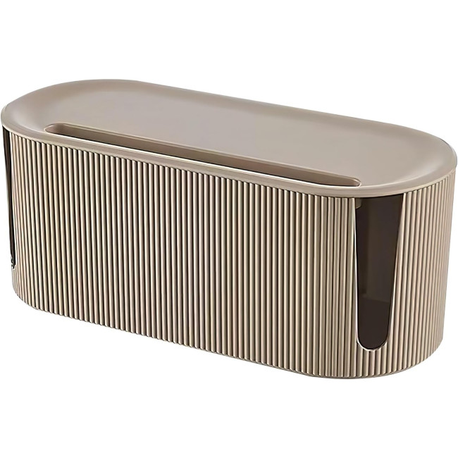 Кабельний органайзер DAWRIS, з кришкою, виготовлений з ABS-пластику, багатофункціональний, із захистом від перенапруги, коричневий (0154)