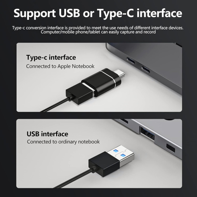 Карта відеозахоплення Papeaso RZ-45, карта захоплення 4K HDMI-USB, пристрій відеозахоплення Full HD 1080p, чорний (0178)