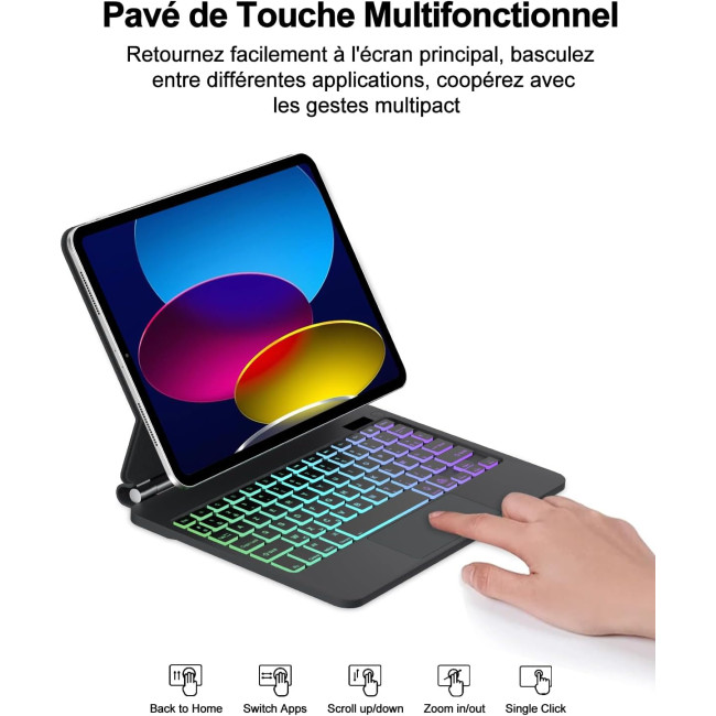 Клавіатура FOGARI для iPad A16 11'' 2025/iPad 10-го покоління (2022), чорна (2150)