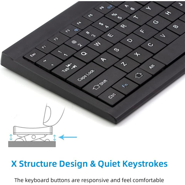 Міні-клавіатура CUQI, 82 клавіші-ножиці, USB, компактна для ПК з Windows, ноутбука, Android, чорна (2027)