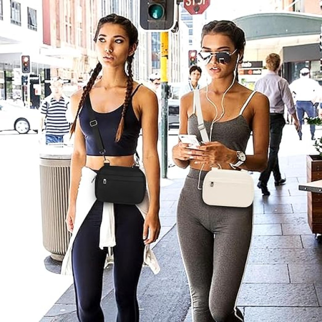 Маленькі сумки MAXTOP через плече для жінок, поясна сумка з регульованим ремінцем, чорна (2002)