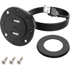 MEIRIYFA Вбудований зарядний пристрій USB/Type C, чорний (5004)