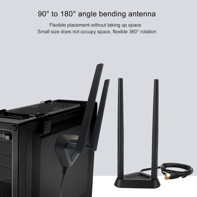 Мережевий кабель-подовжувач ASHATA з магнітною основою та антеною, подовжувач RPSMA, основа з кабелем 1,1 м (0190)