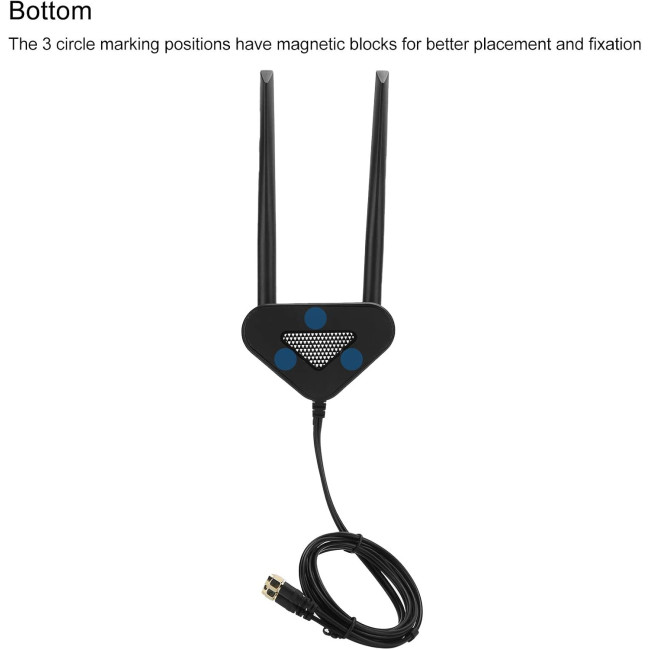 Мережевий кабель-подовжувач ASHATA з магнітною основою та антеною, подовжувач RPSMA, основа з кабелем 1,1 м (0190)