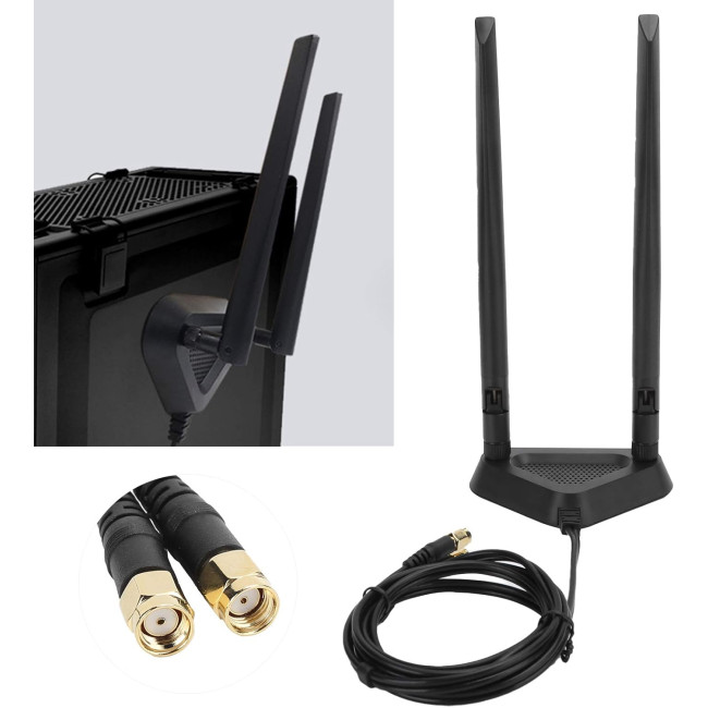 Мережевий кабель-подовжувач ASHATA з магнітною основою та антеною, подовжувач RPSMA, основа з кабелем 1,1 м (0190)