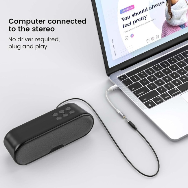 MOSWAG Аудіоадаптер USB - Aux, 20 см (2 шт.), білий (5001)