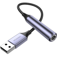 MOSWAG Аудіоадаптер USB на 1/4 Jack, чорний (5002)