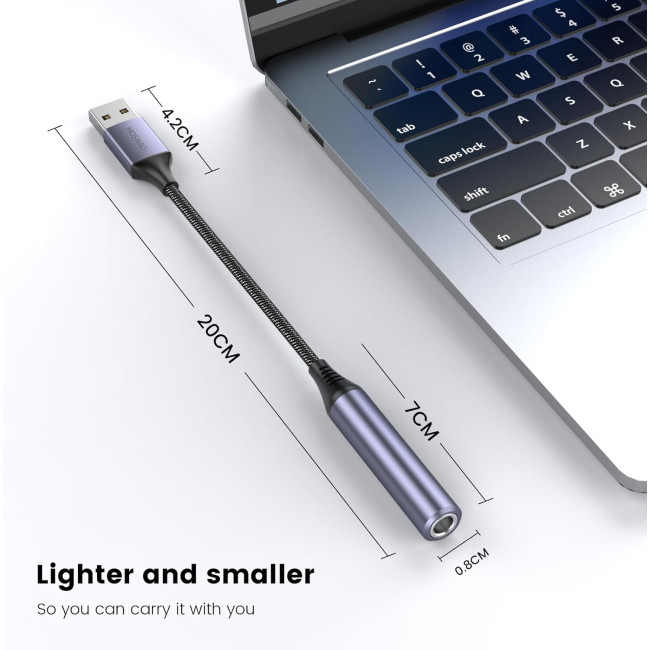 MOSWAG Аудіоадаптер USB на 1/4 Jack, чорний (5002)