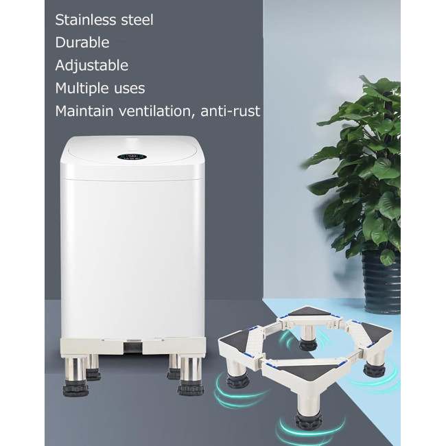 MQZHUK Опорна рама для холодильника JHZY2-Z240220W-D3-15, регульована довжина/ширина основи 30-48 см, висота 15 см, білий (5138)