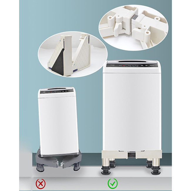 MQZHUK Опорна рама для холодильника JHZY2-Z240220W-D3-15, регульована довжина/ширина основи 30-48 см, висота 15 см, білий (5138)