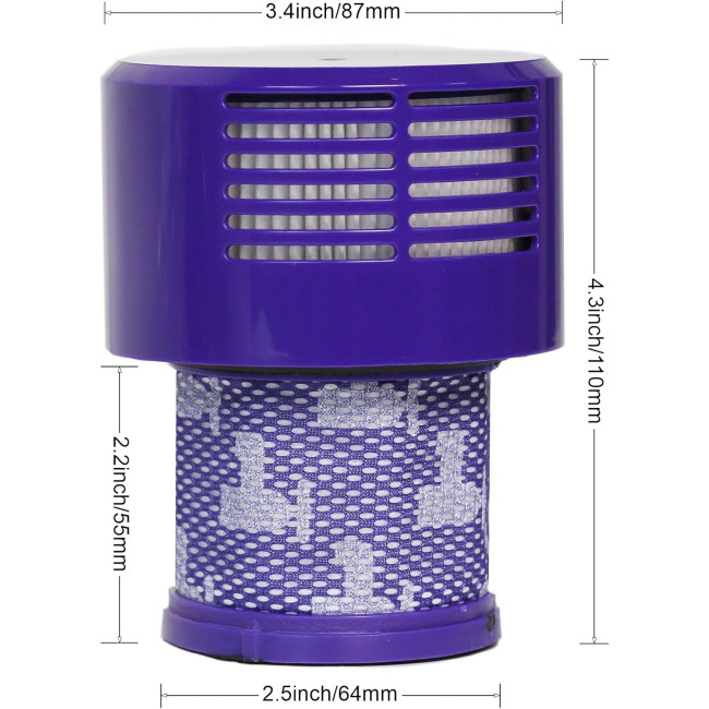 Набір Youshangding із 2 змінних фільтрів V10, сумісний з бездротовим пилососом Dyson V10, серією V10 Cyclone, V10 Animal, V10 Absolute (2074)