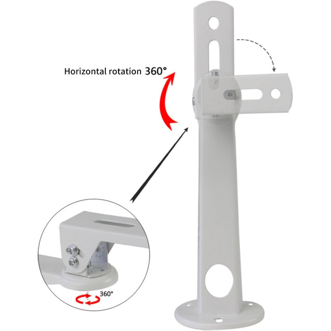 Настінний кронштейн Psdndewwдля підвіски проектора з можливістю обертання на 360°, розширюваний, 7,9-дюймовий, білий (0076)