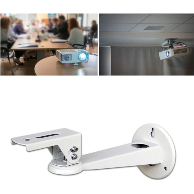 Настінний кронштейн Psdndewwдля підвіски проектора з можливістю обертання на 360°, розширюваний, 7,9-дюймовий, білий (0076)