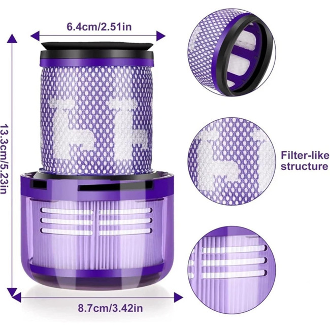 Інструменти для очищення пилового фільтра MSEUIPV, сумісний з Dyson V12 Detect Slim Filter (2073)