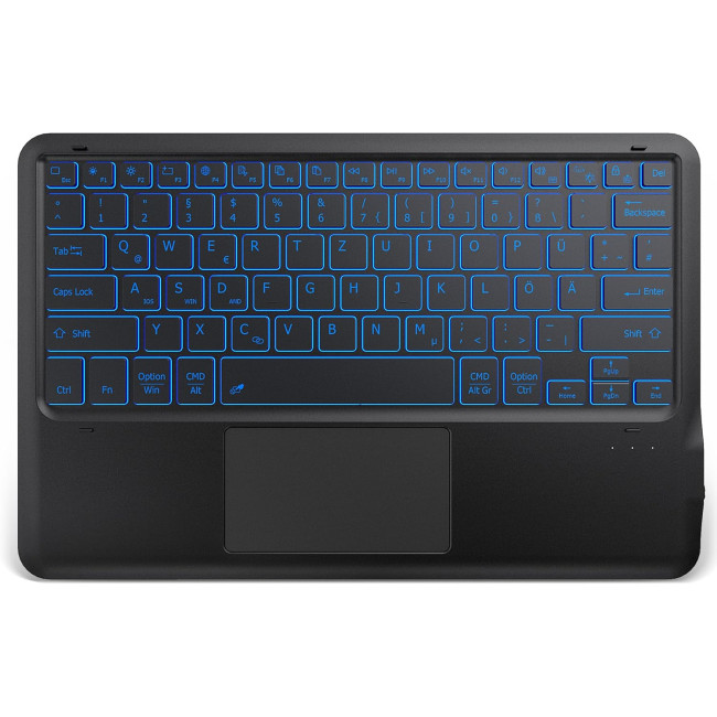 Подсвеченная Bluetooth-клавиатура EasyAcc k03 с тачпадом, сверхлегкая QWERTZ, беспроводная клавиатура с 7 цветами, черная (2037)