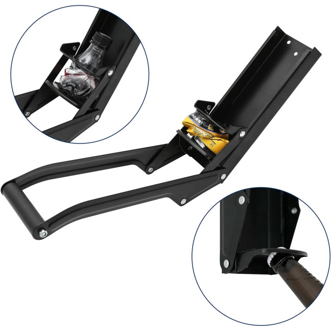 Подрібнювач банок HMF з відкривачкою для пляшок, чорний, 500 мл, пластик, настінний (0138)