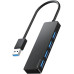 Портативний USB-адаптер ANYPLUS, USB 3.0 концентратор, 4-портовий USB-розгалужувач, чорний (0180) № 