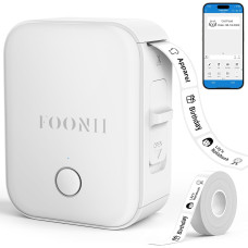 Принтер етикеток Foonii WP9525 Bluetooth із самоклеючимся етикетуванням, білий (2138)