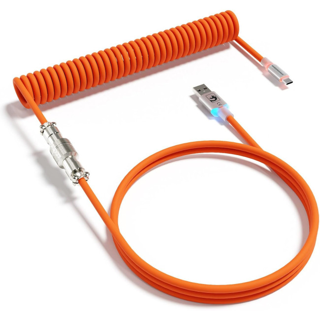 Професійний кастомний кабель MAMBASNAKE C01Ultra USB-C Aviator для ігрових клавіатур, помаранчевий (4177)