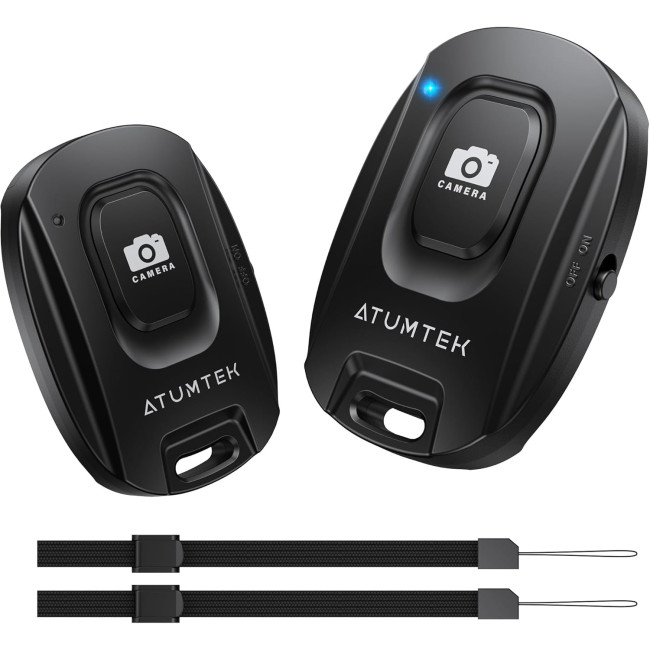 Пульт дистанційного керування камерою ATUMTEK ATYK165 з кнопкою для фото та відео, для iPhone та смартфонів Android, чорний (0033)